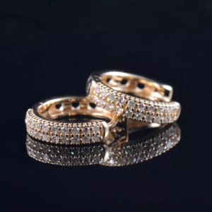 Cercei din aur galben 14k cu diamante naturale