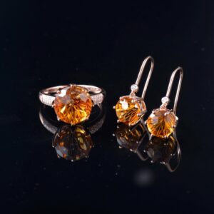 SET INEL SI CERCEI CU CITRIN SI DIAMANTE NATURALE